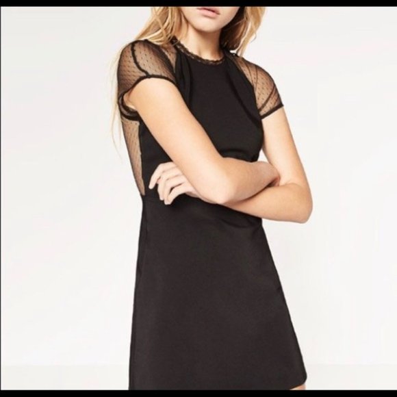 Zara TRF black mesh mini dress - Picture 2 of 2